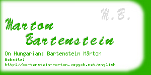 marton bartenstein business card